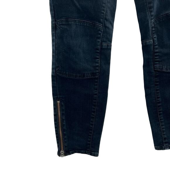 MADEWELL SKINNY SKINNY Rebel Wash Black Denim Jeans Moto Ankle‎ Zipper Size 29 - Picture 3 of 9